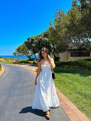 Tied Spaghetti Strap Corset Flare Black Maxi Attire