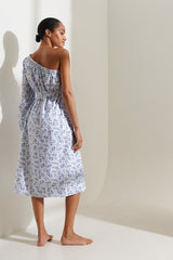 Stylish White A-line Poly Rayon Dress with Printed Long Sleeves - Perfect for Any Occasion