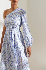 Stylish White A-line Poly Rayon Dress with Printed Long Sleeves - Perfect for Any Occasion