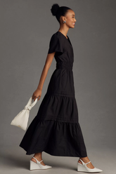 Chic Black Poly Rayon Solid Dress