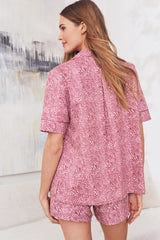 Pink Abstract Printed Lounge Wear.