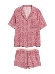 Pink Abstract Printed Lounge Wear.