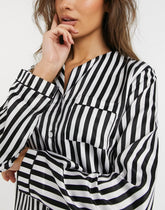Black & White Stripes Printed Lounge Wear.