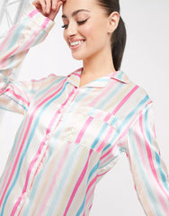 Multicolor Stripes Printed Lounge Wear.