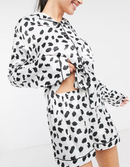 Black Abstract Printed Lounge Wear.