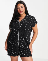 Black Polka Dots Printed Lounge Wear.
