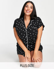 Black Polka Dots Printed Lounge Wear.