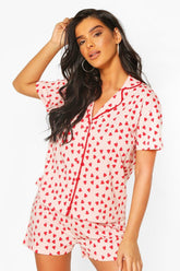 Cream Polka Dots Printed Lounge Wear.