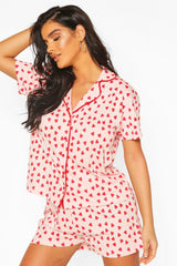Cream Polka Dots Printed Lounge Wear.