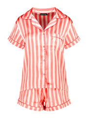 Red Striped Printed Lounge Wear.