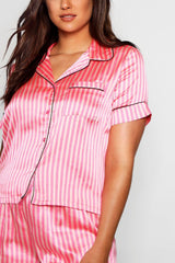 Pink Striped Printed Lounge Wear.