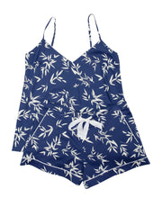 Navy Blue Abstract Printed Lounge Wear.