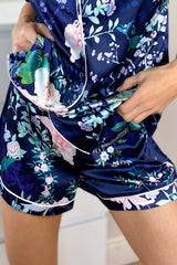 Blue Abstract Printed Lounge Wear.