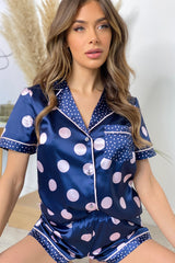 Navy Blue Abstract Printed Lounge Wear.