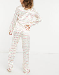 White Color Digital Abstract Printed loungewear/Nightsuit For Women With Pants.