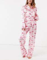 Pink Color Digital Abstract Printed loungewear/Nightsuit For Women With Pants.
