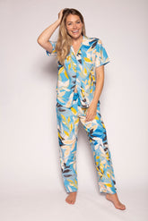 Multi Color Digital Abstract Printed loungewear/Nightsuit For Women With Pants.