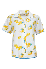 White Color Digital Abstract Printed loungewear/Nightsuit For Women With Pants.