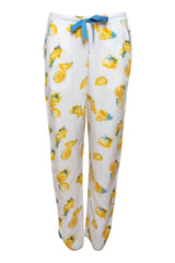 White Color Digital Abstract Printed loungewear/Nightsuit For Women With Pants.