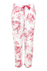 White Color Digital Abstract Printed loungewear/Nightsuit For Women With Pants.