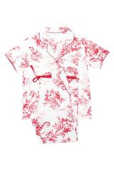 White Color Digital Abstract Printed loungewear/Nightsuit For Women With Pants.