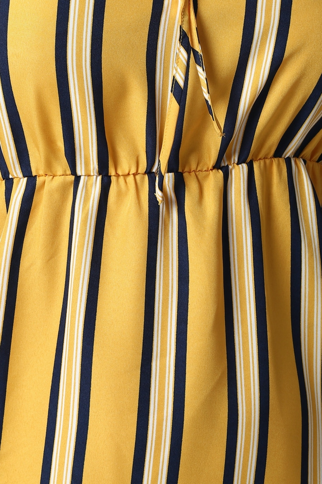Yellow A-line Poly Rayon Short Dress with Abstract Print & Short Sleeves