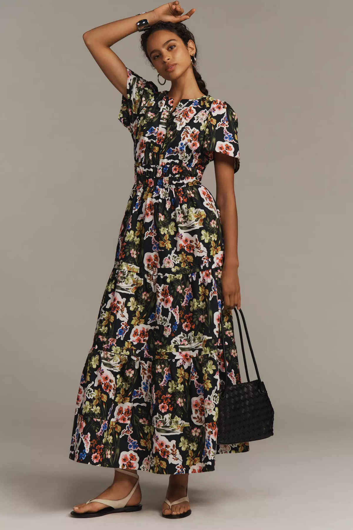 Chic Multi Poly Rayon Floral Print Dress