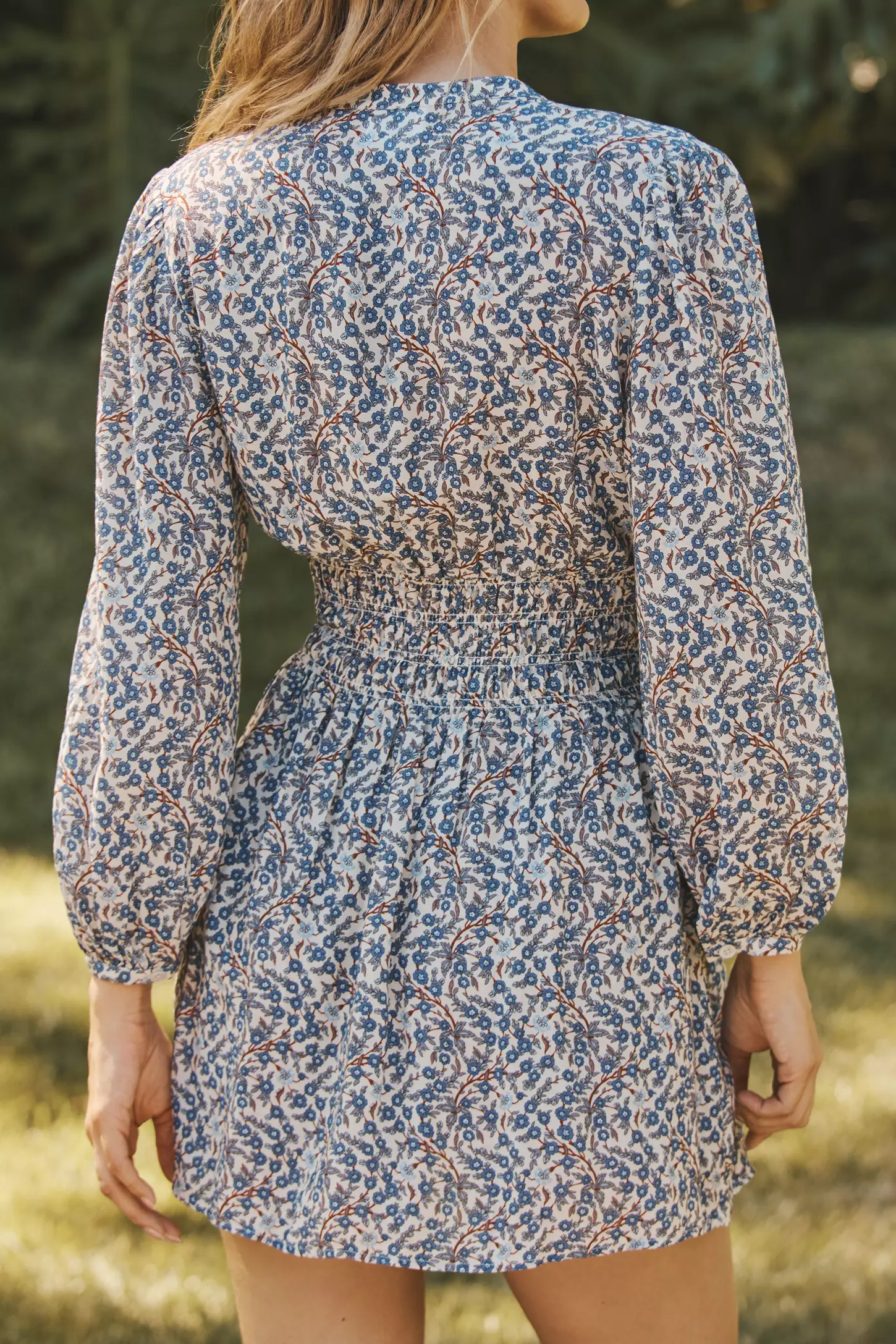 Ravising Off White Poly Rayon V-Neck Dress With Floral Print & Cuff Sleeve